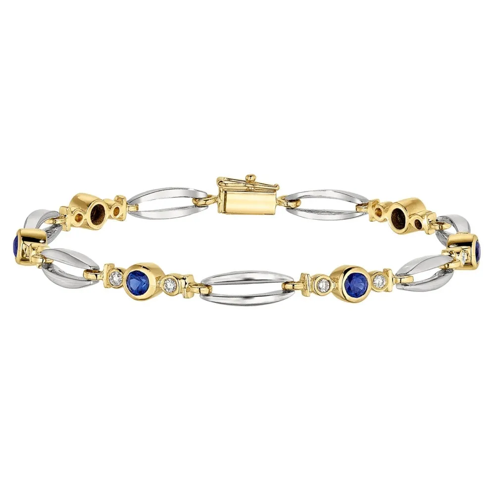 Modern Ruby and Diamond Bracelet