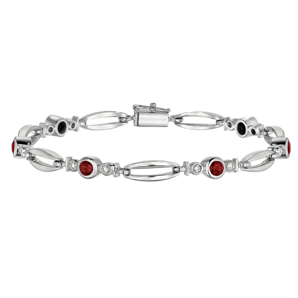 Modern Ruby and Diamond Bracelet
