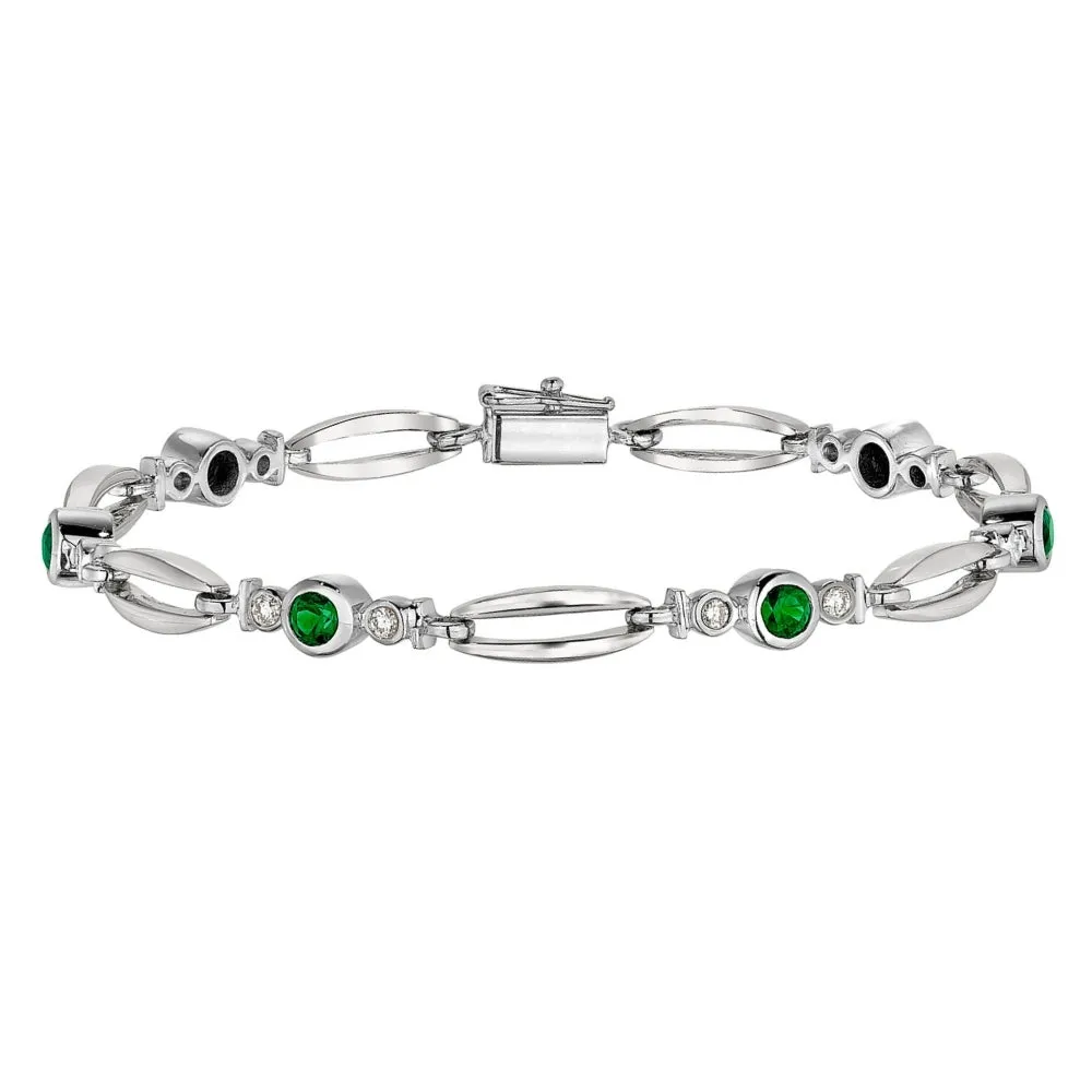Modern Ruby and Diamond Bracelet