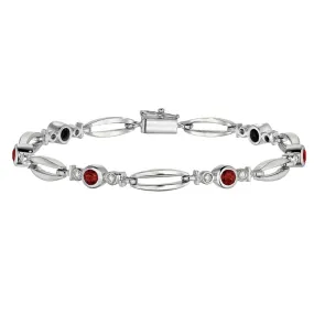 Modern Ruby and Diamond Bracelet