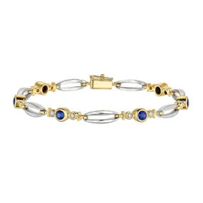 Modern Sapphire and Diamond Bracelet
