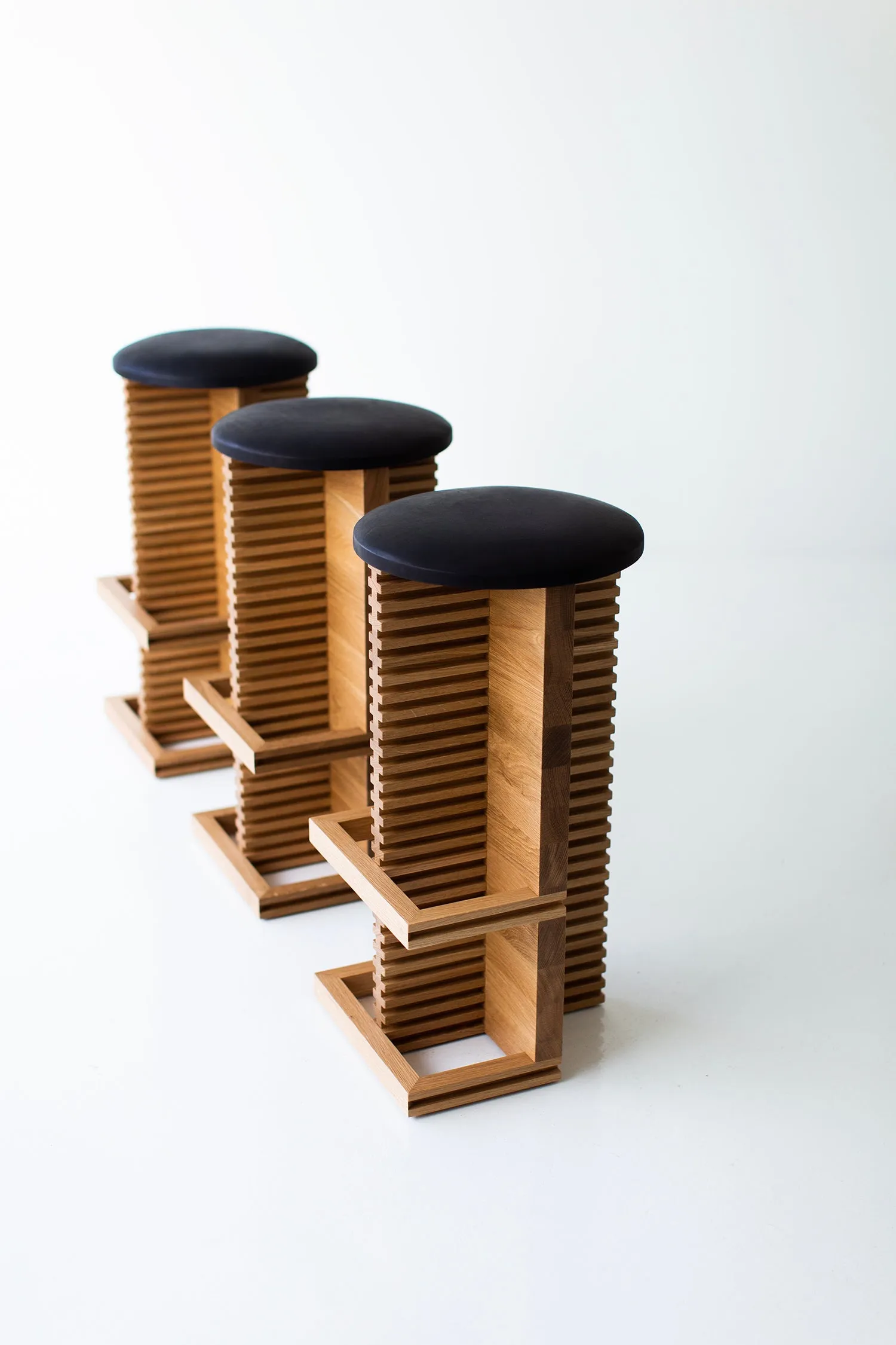 Modern White Oak Bar Stool - The Cicely - 2322