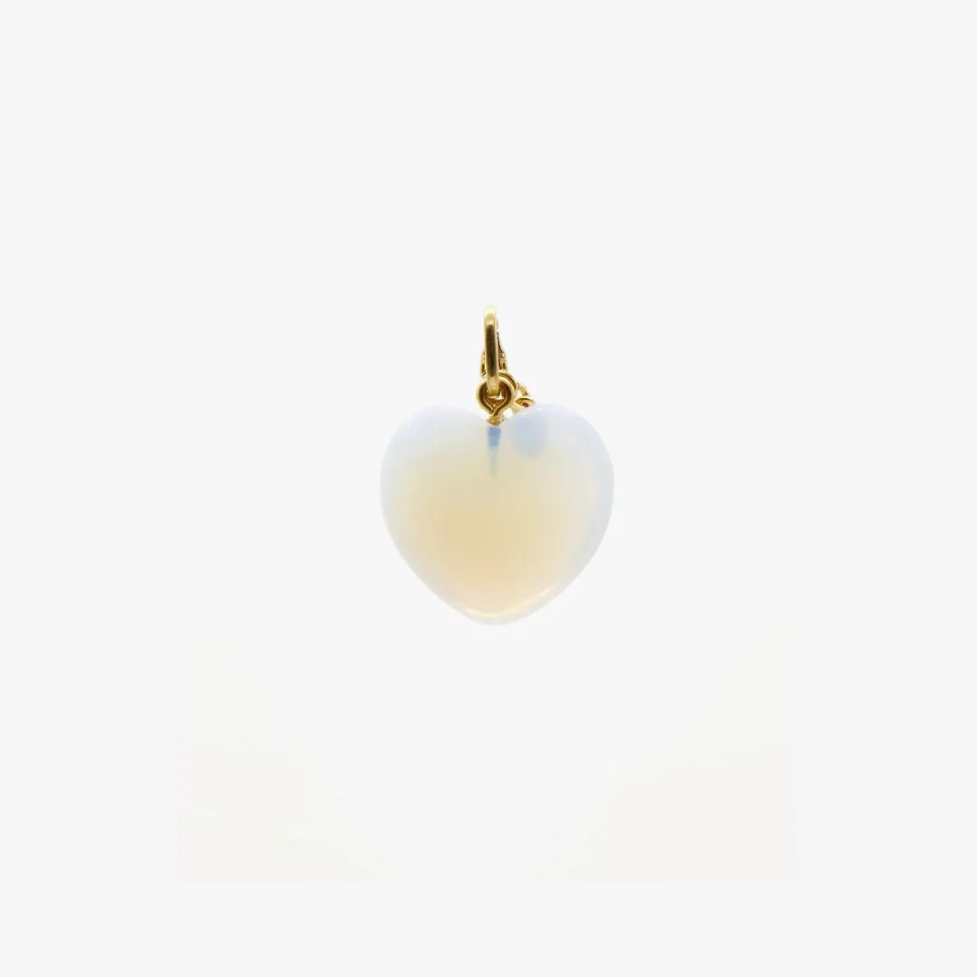 Mylar Stone Heart Charm (Vintage Gold   Opal)