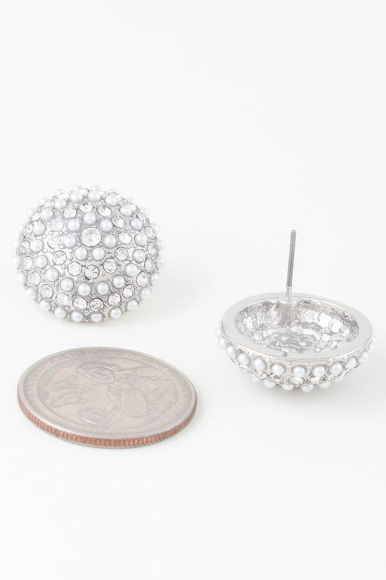 Pearled Dome Stud Earrings
