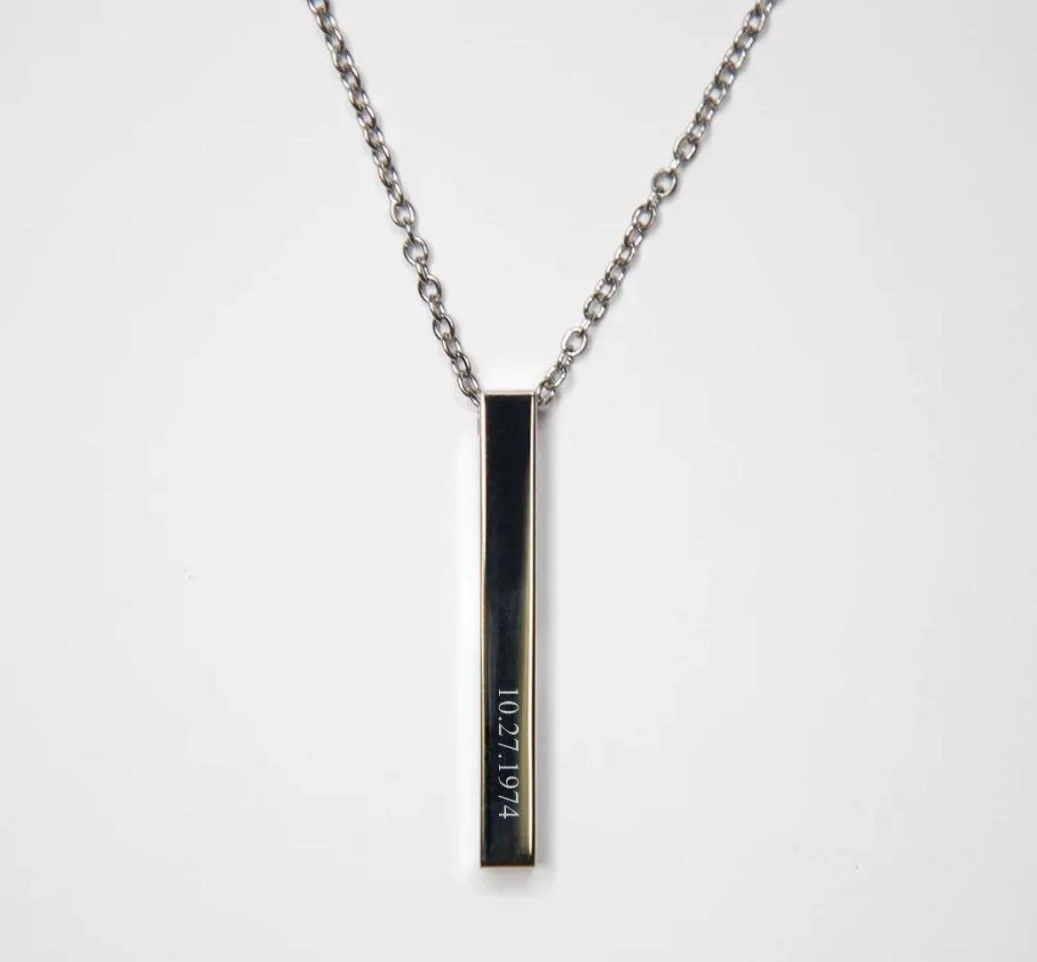 Personalized Vertical Bar Necklaces