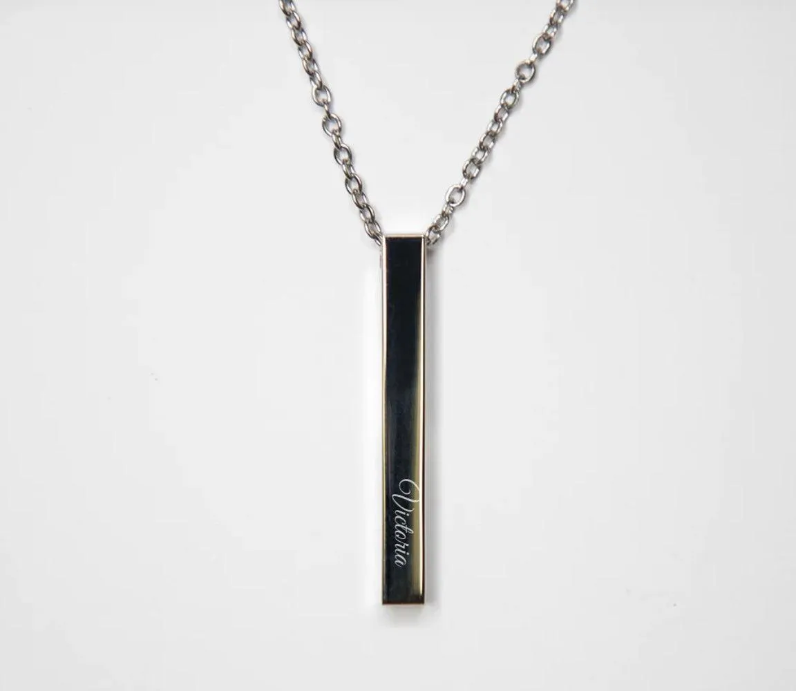 Personalized Vertical Bar Necklaces