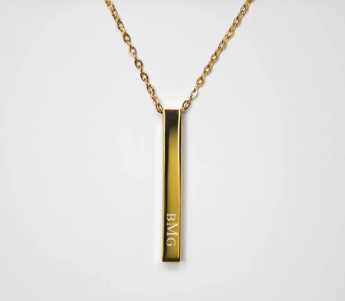 Personalized Vertical Bar Necklaces