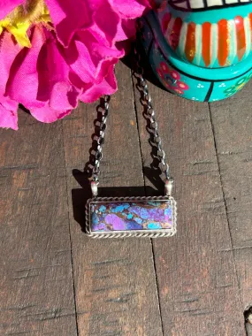 Purple Mohave Kingman Bar Necklace #4