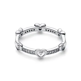 Radiant Sparkling Hearts Ring