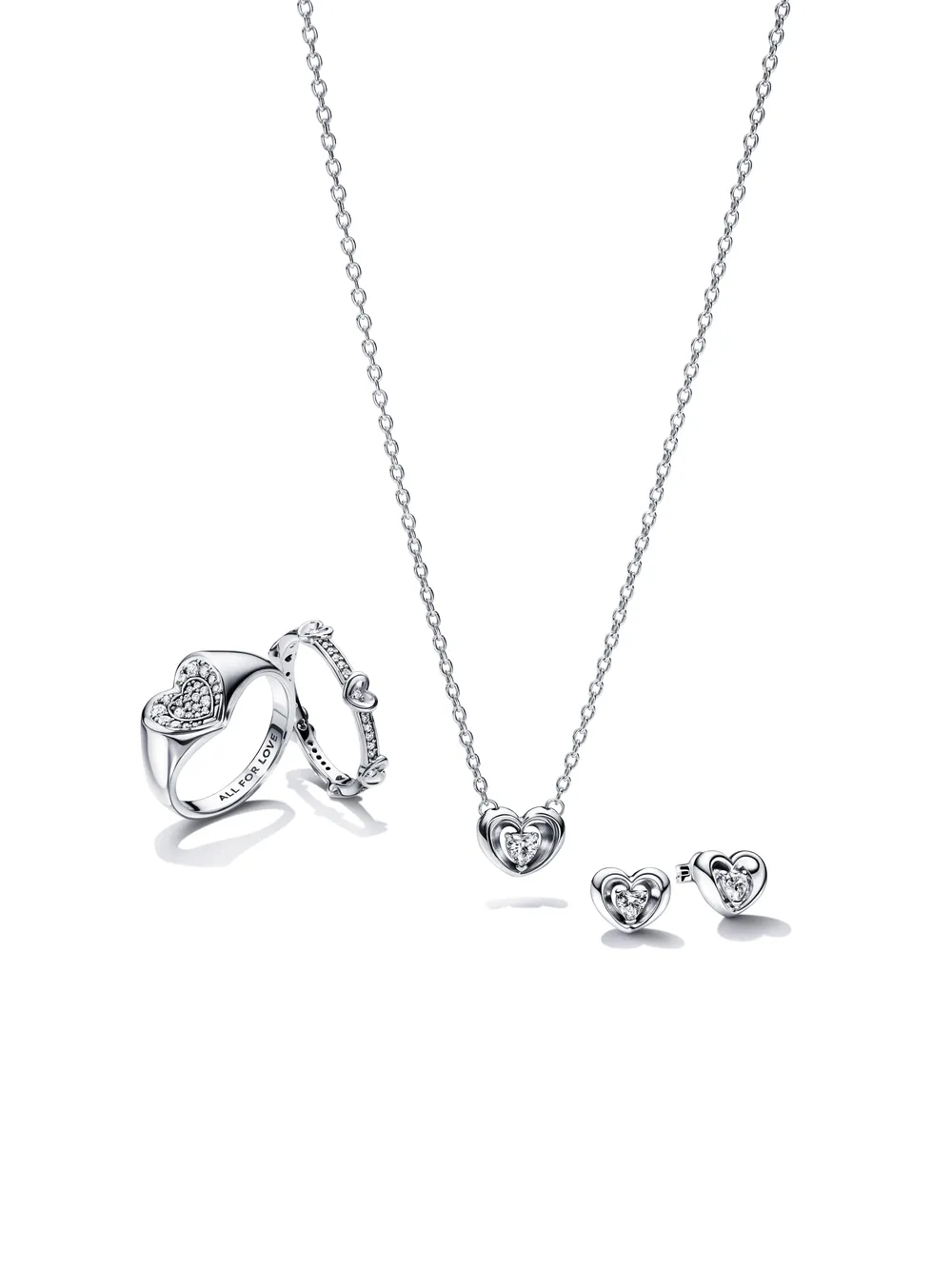 Radiant Sparkling Hearts Ring