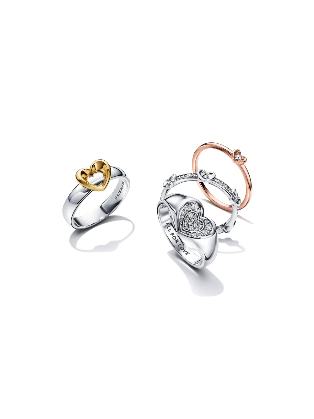 Radiant Sparkling Hearts Ring