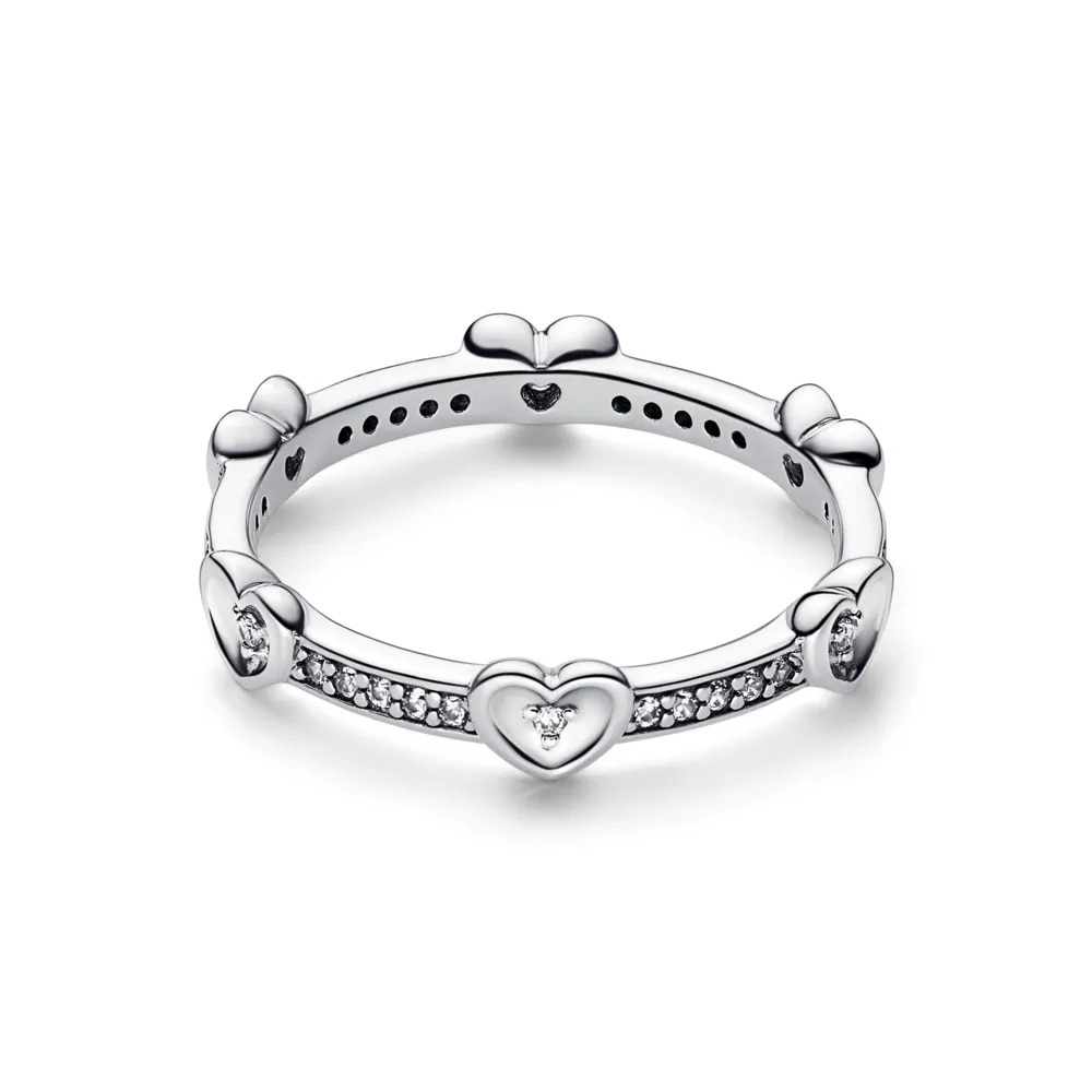 Radiant Sparkling Hearts Ring