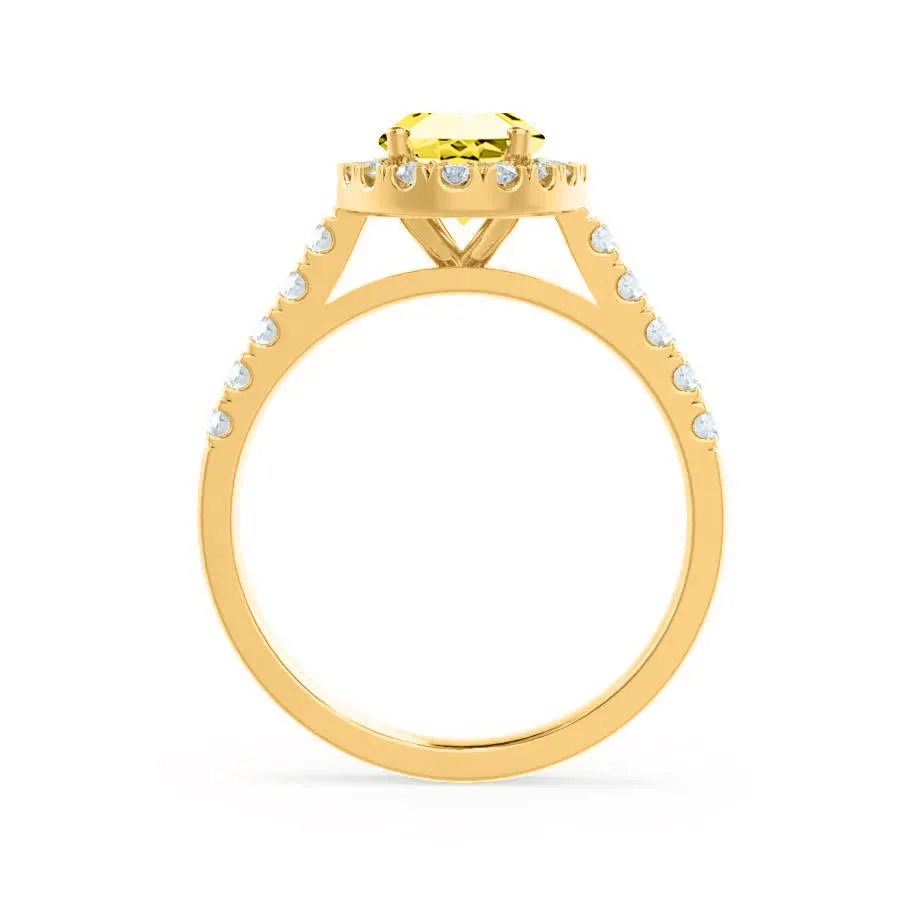 ROSA - Chatham® Yellow Sapphire & Diamond 18K Yellow Gold Halo