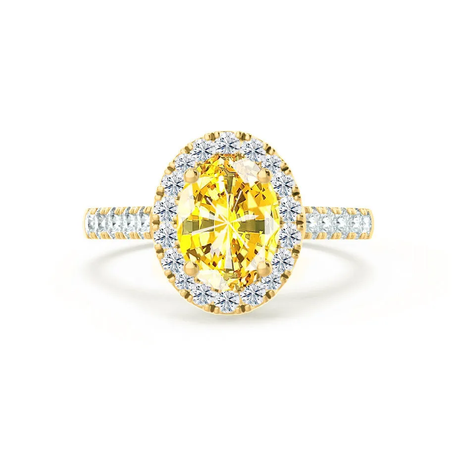 ROSA - Chatham® Yellow Sapphire & Diamond 18K Yellow Gold Halo
