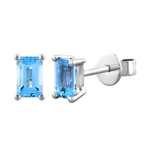 Rosa Mer 0.58ct Aquamarine Stud Earrings | 9K White Gold