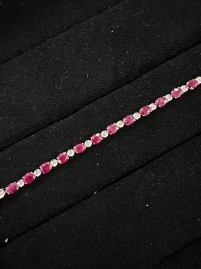 Ruby and Diamond Tennis Bracelet PT900 JJ260