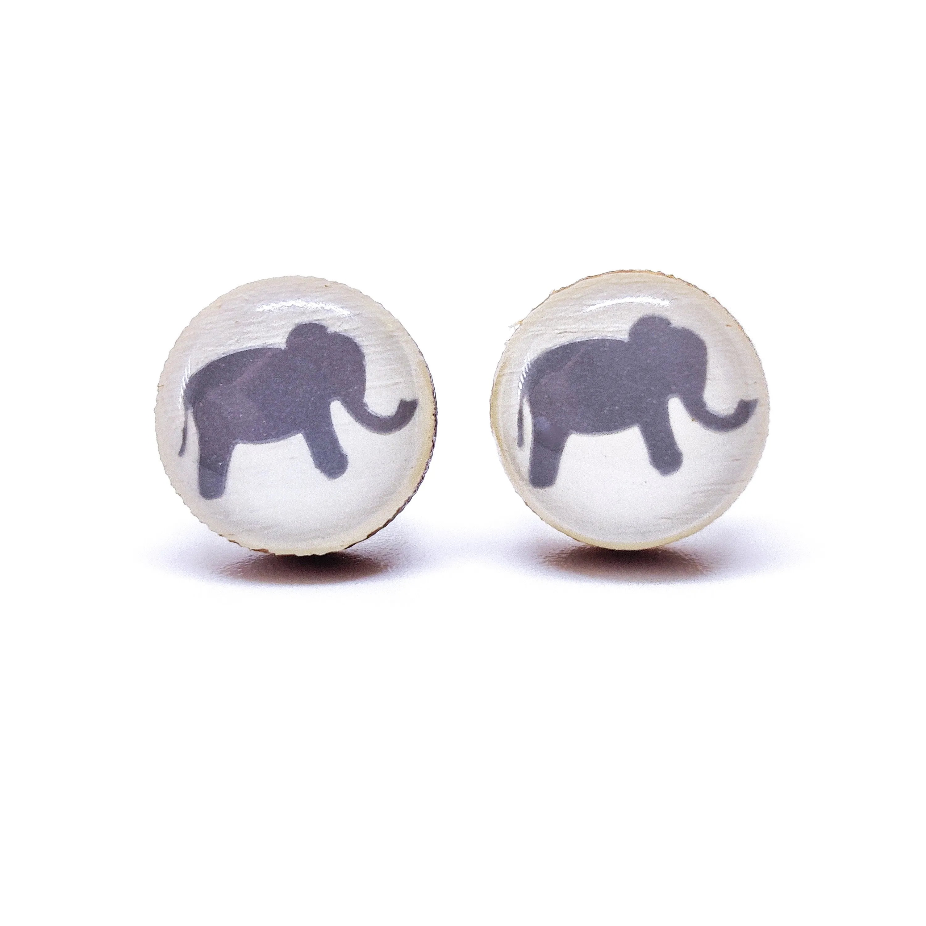 Silver Elephant Stud Earrings by Candi Cove Designs