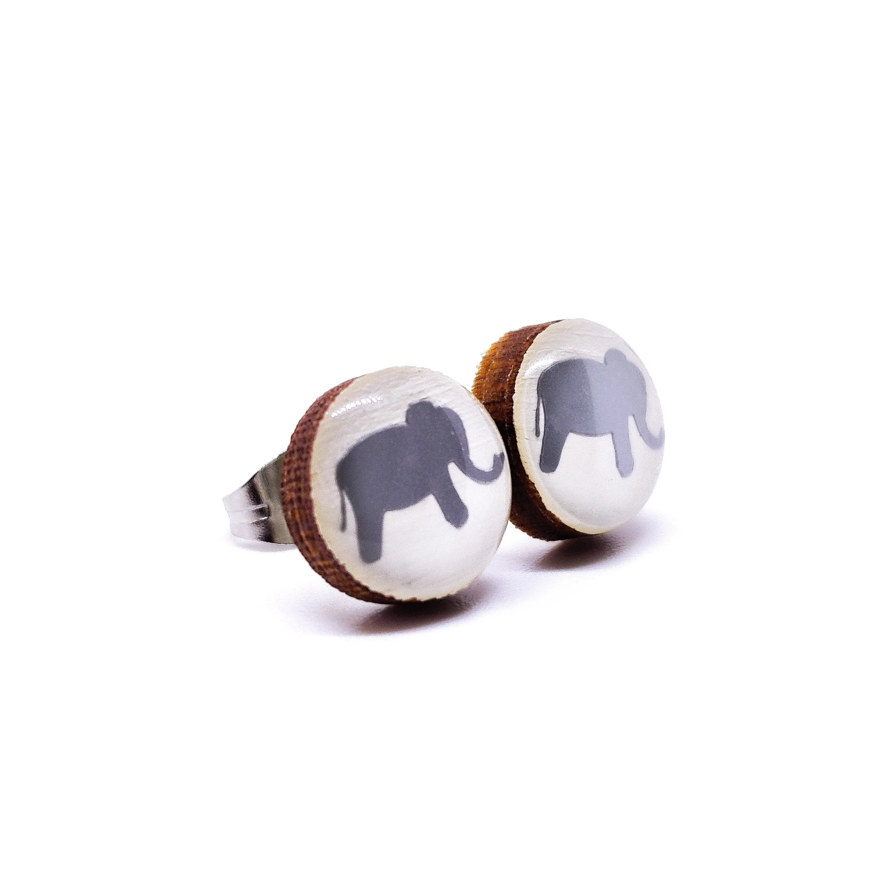Silver Elephant Stud Earrings by Candi Cove Designs