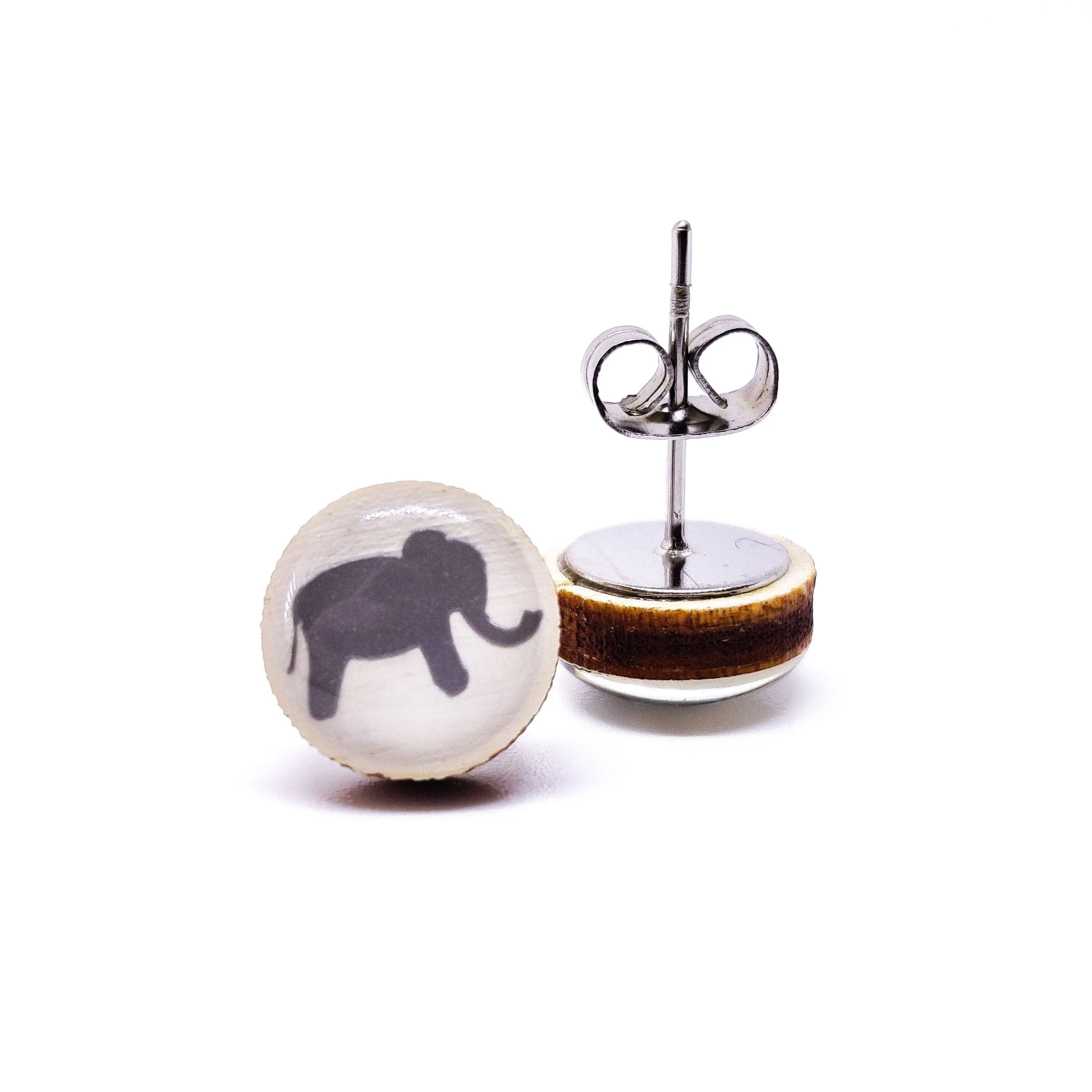 Silver Elephant Stud Earrings by Candi Cove Designs