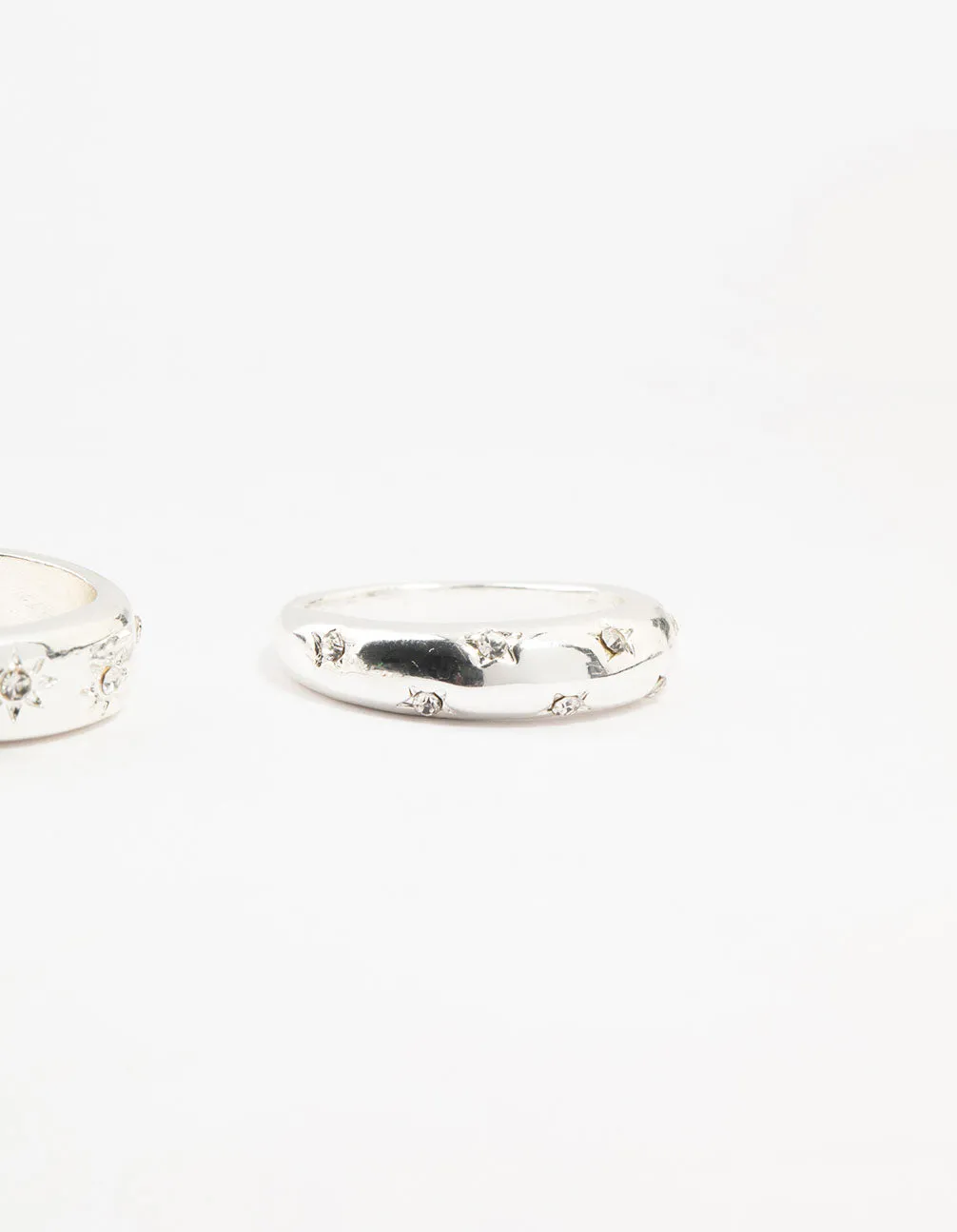 Silver Plated Celestial Star Rings 3-Pack