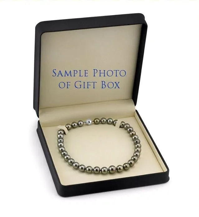 Silvery-Steel Tahitian True Round Pearl Necklace, 15.0-16.0mm