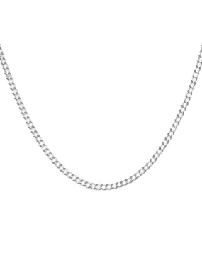 Slightly Chunky Cuban Chain Necklace - Sterling Silver