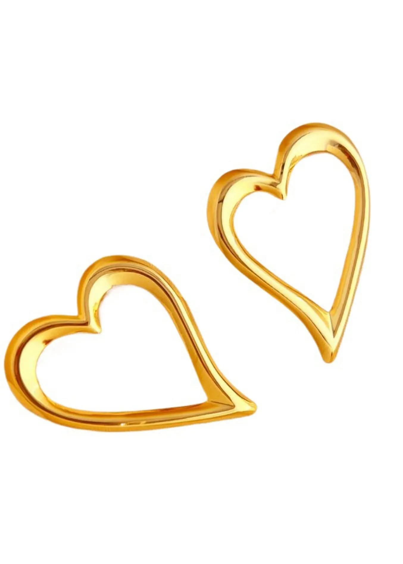 Stainless Steel Big Heart Statement Earrings