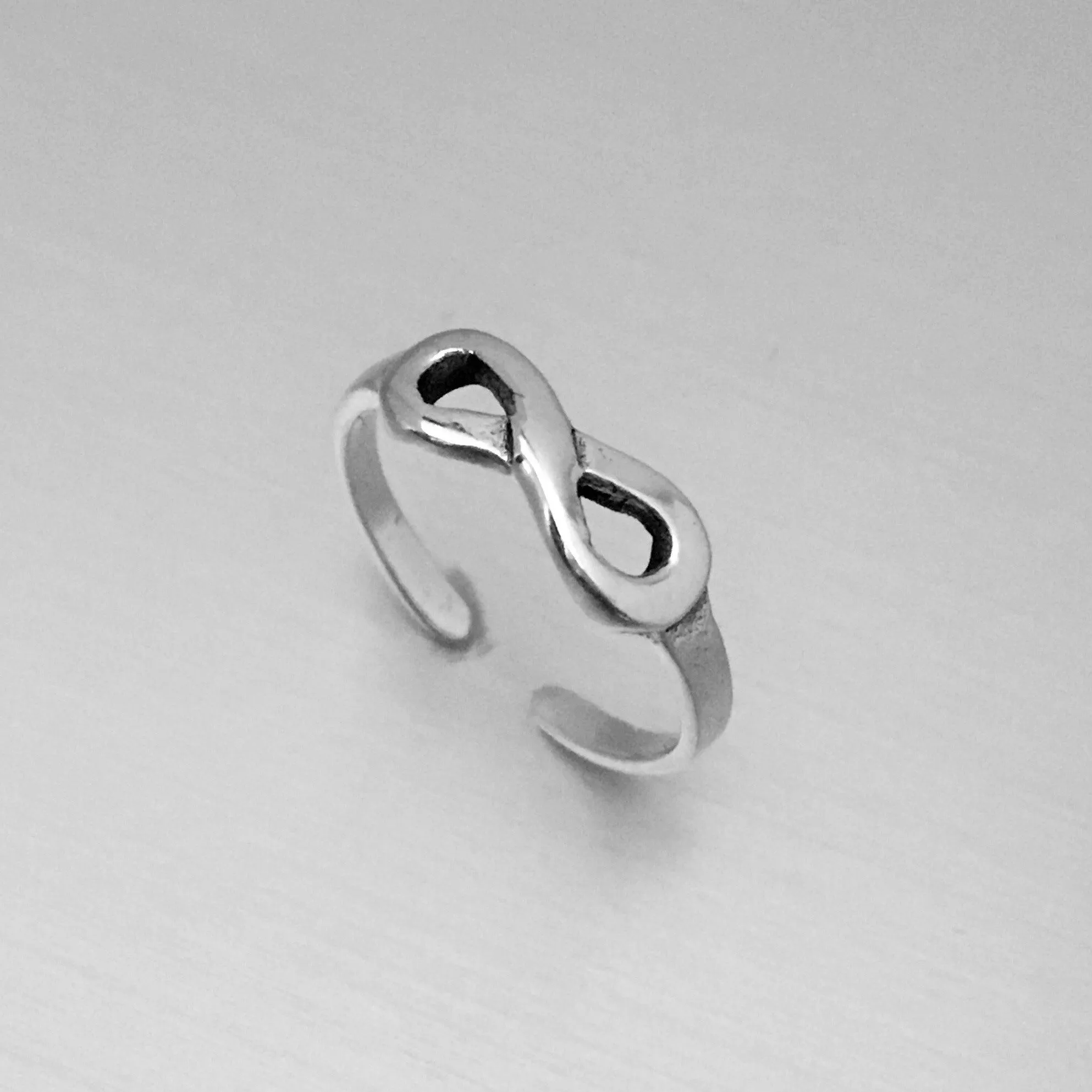 Sterling Silver Adjustable Infinity Toe Ring, Boho Ring, Silver Ring, Love Ring