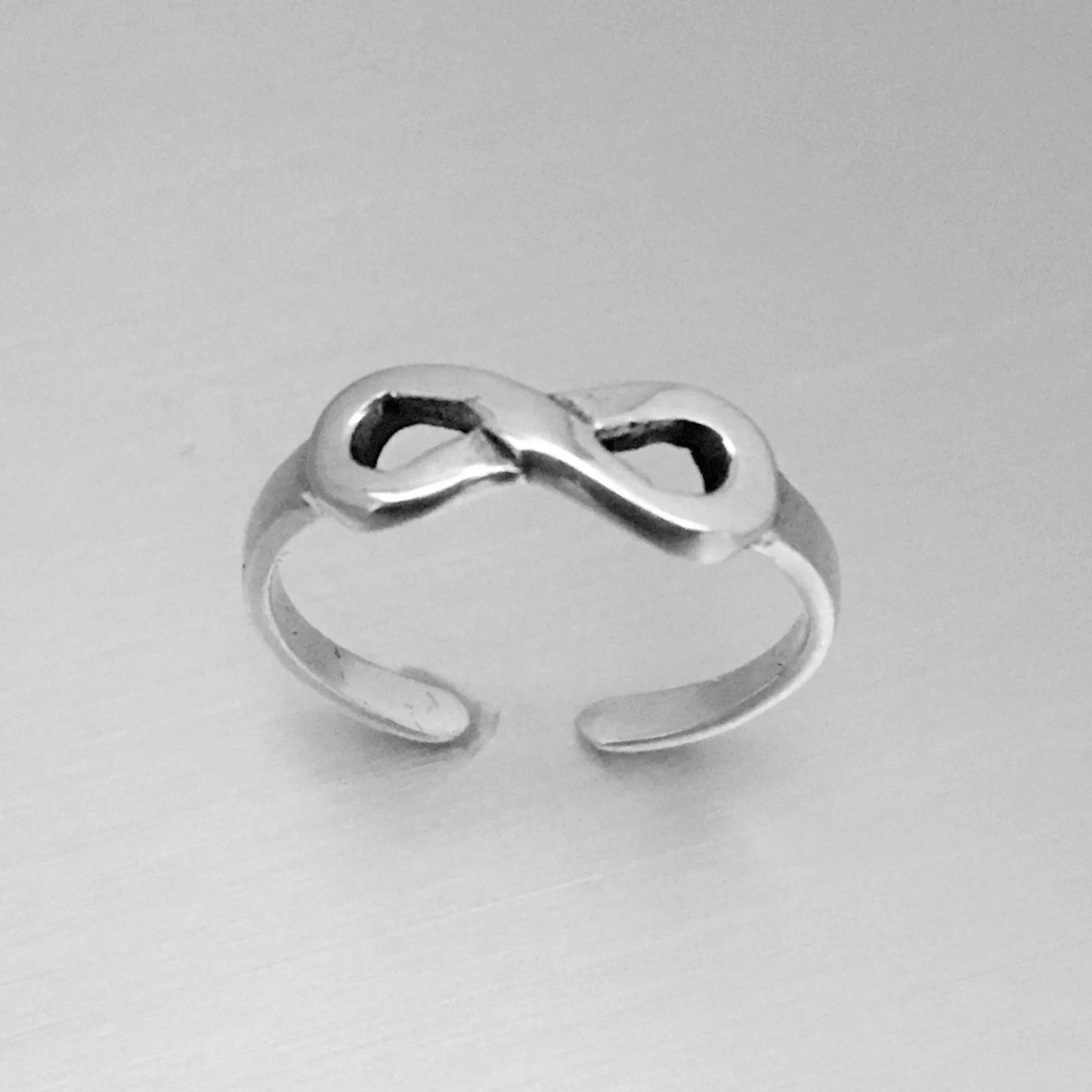 Sterling Silver Adjustable Infinity Toe Ring, Boho Ring, Silver Ring, Love Ring