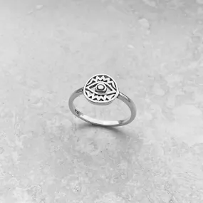 Sterling Silver All Seeing Eye Ring, Silver Rings, Protector Ring
