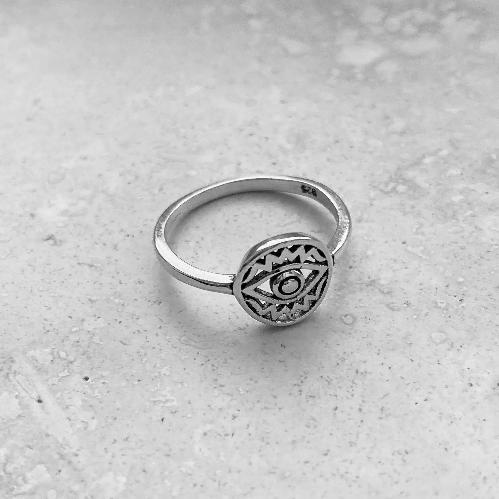 Sterling Silver All Seeing Eye Ring, Silver Rings, Protector Ring