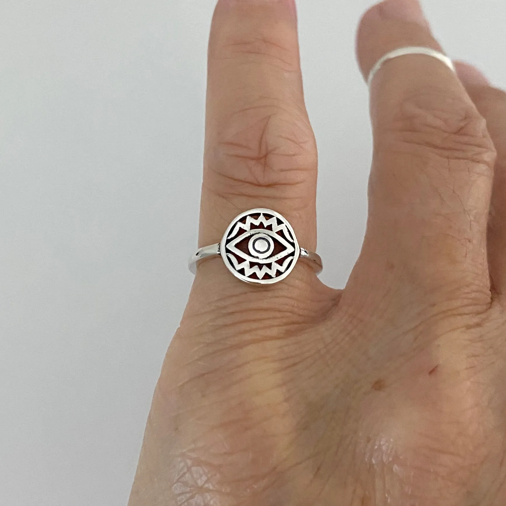 Sterling Silver All Seeing Eye Ring, Silver Rings, Protector Ring