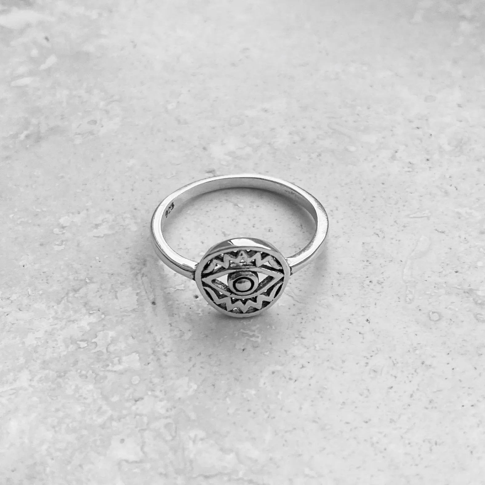 Sterling Silver All Seeing Eye Ring, Silver Rings, Protector Ring