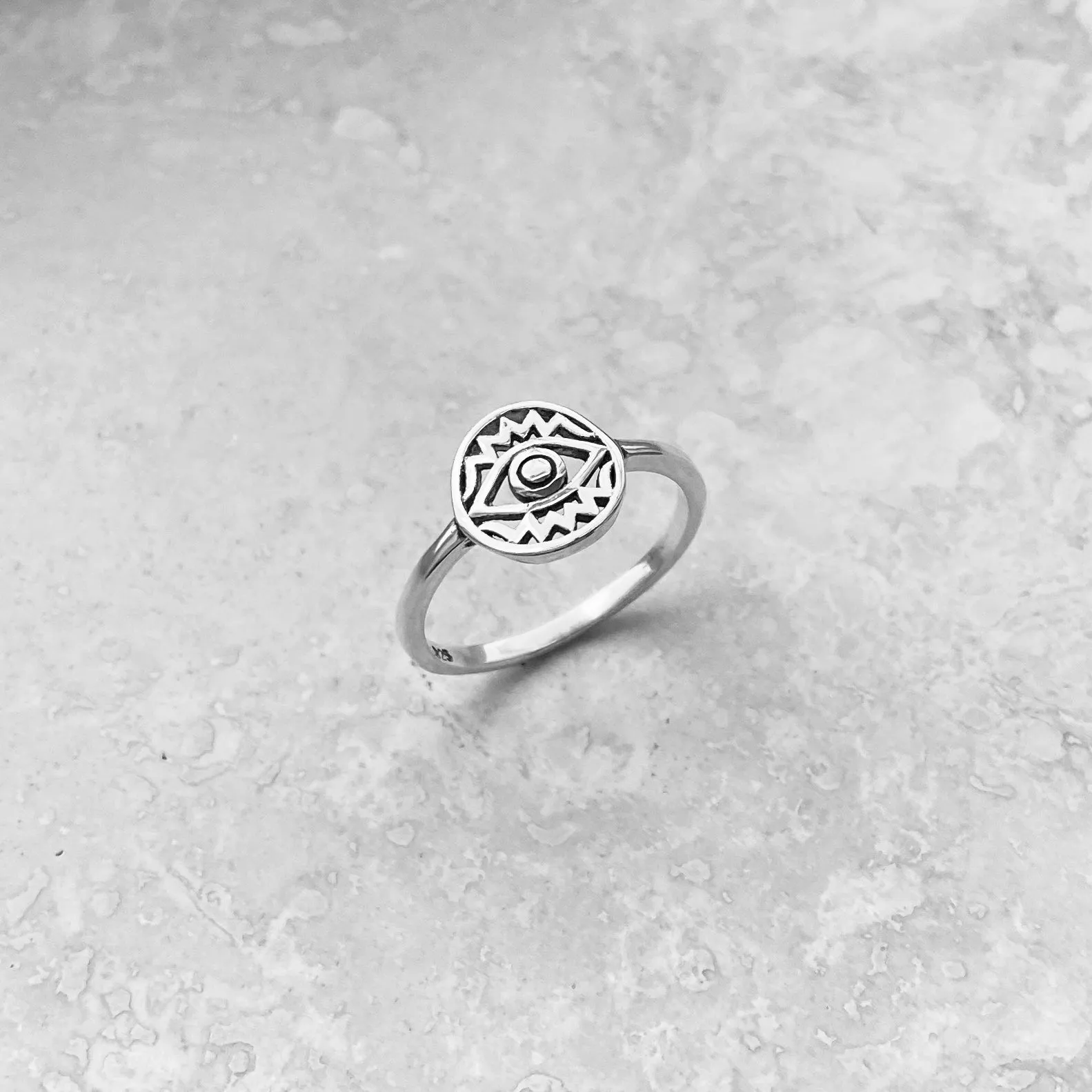 Sterling Silver All Seeing Eye Ring, Silver Rings, Protector Ring