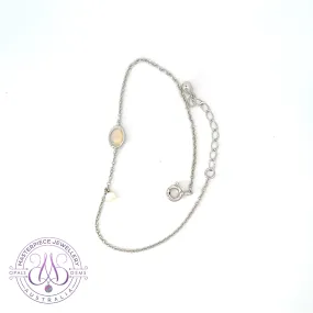 Sterling Silver Crystal Opal and Pearl bracelet