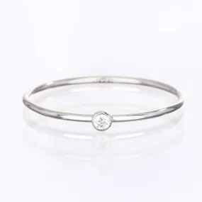 Sterling Silver CZ Minimalist Diamond Ring, Valentines Day,