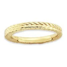 Sterling Silver Gold-plated Domed Ring