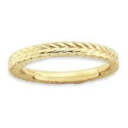 Sterling Silver Gold-plated Domed Ring