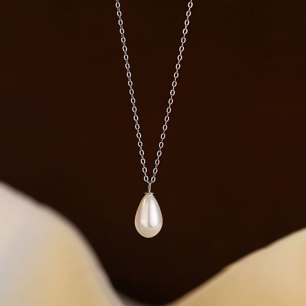 Sterling Silver Luxury Water Drop Pearl Necklaces