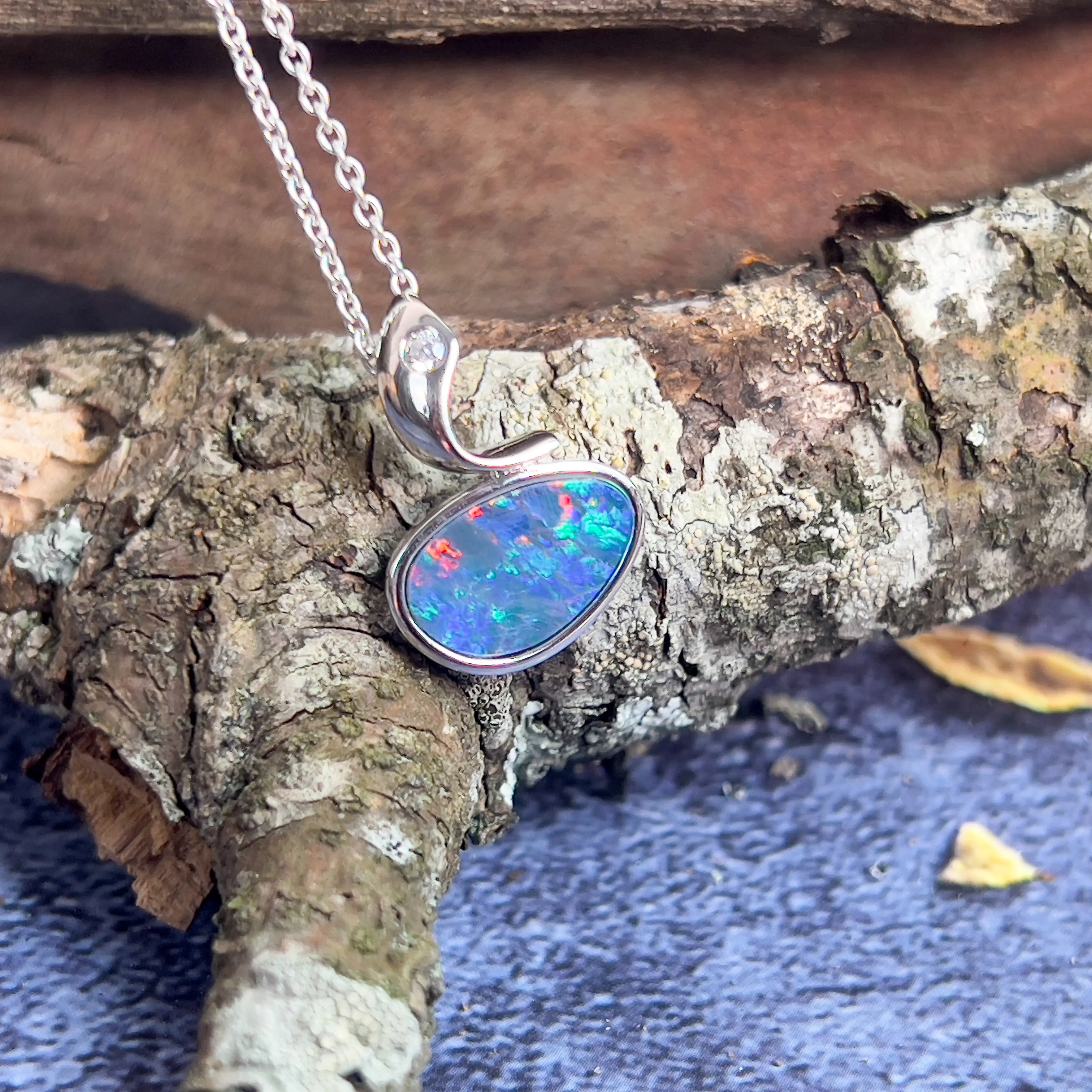 Sterling Silver Opal doublet 19.1x13.4mm pendant