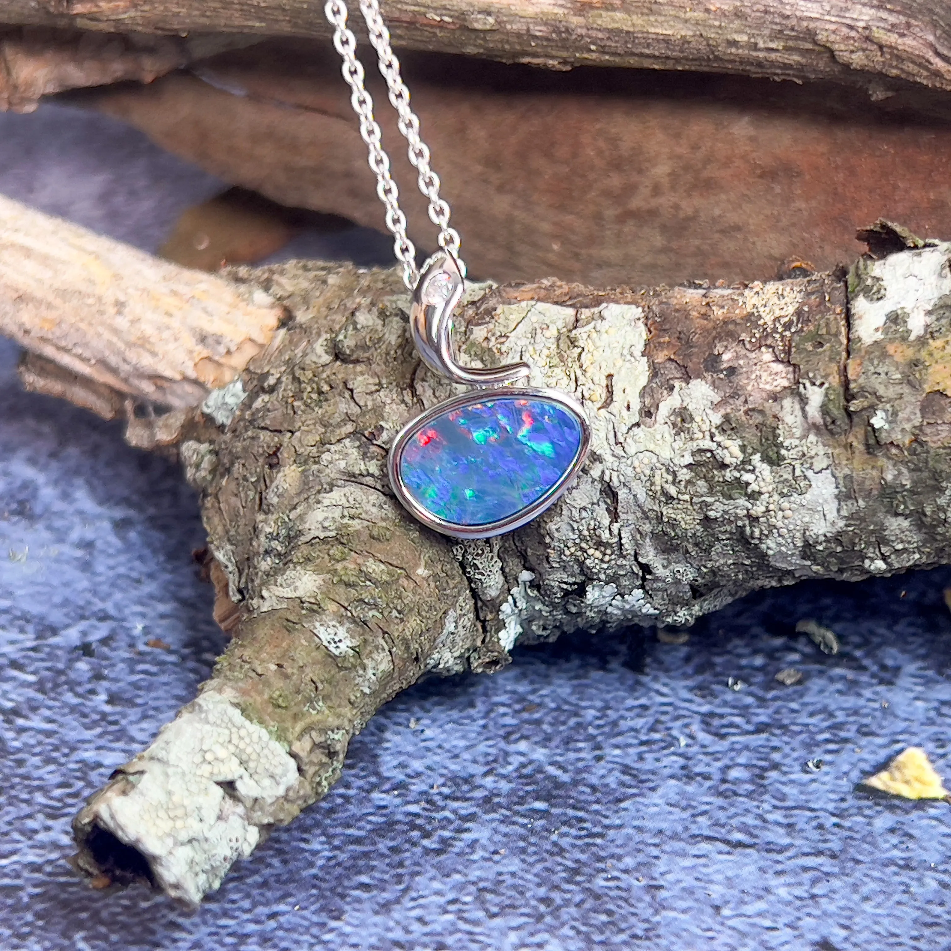 Sterling Silver Opal doublet 19.1x13.4mm pendant