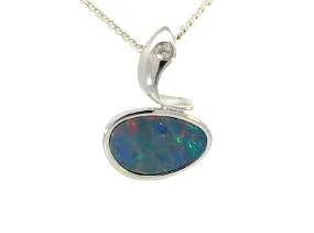Sterling Silver Opal doublet 19.1x13.4mm pendant