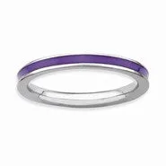 Sterling Silver Purple Enameled 2.25mm Ring