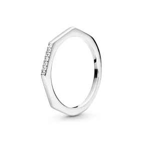 Sterling silver ring with clear cubic zirconia