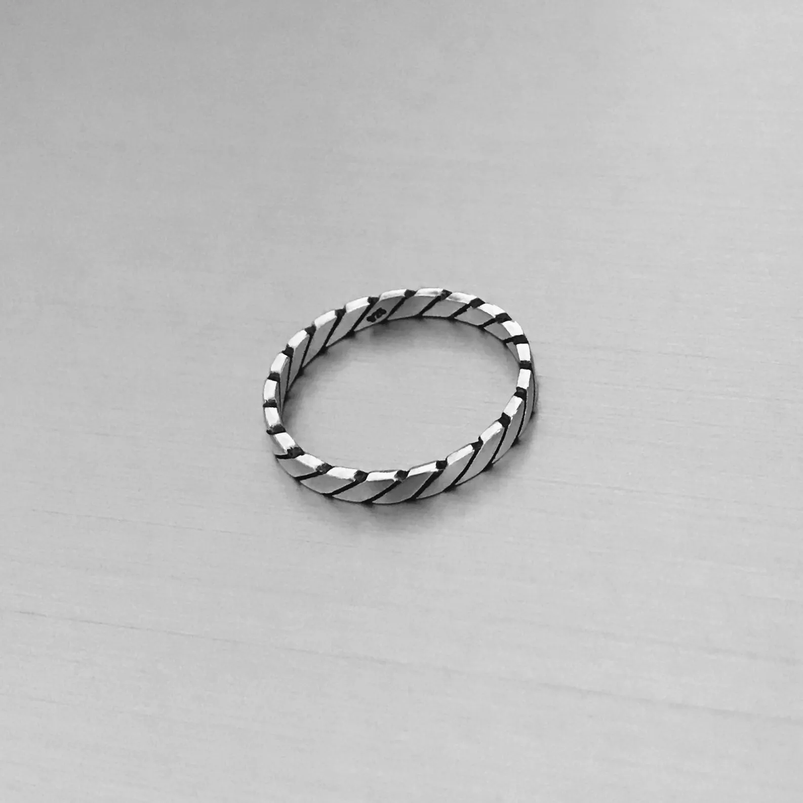 Sterling Silver Rope Ring, Stackable Ring, Silver Rings, Band