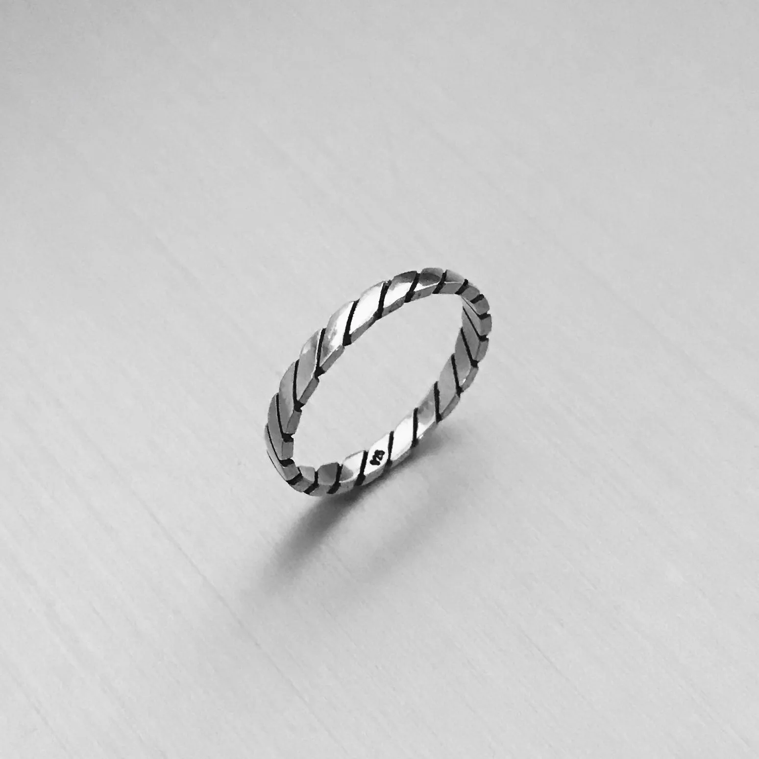 Sterling Silver Rope Ring, Stackable Ring, Silver Rings, Band