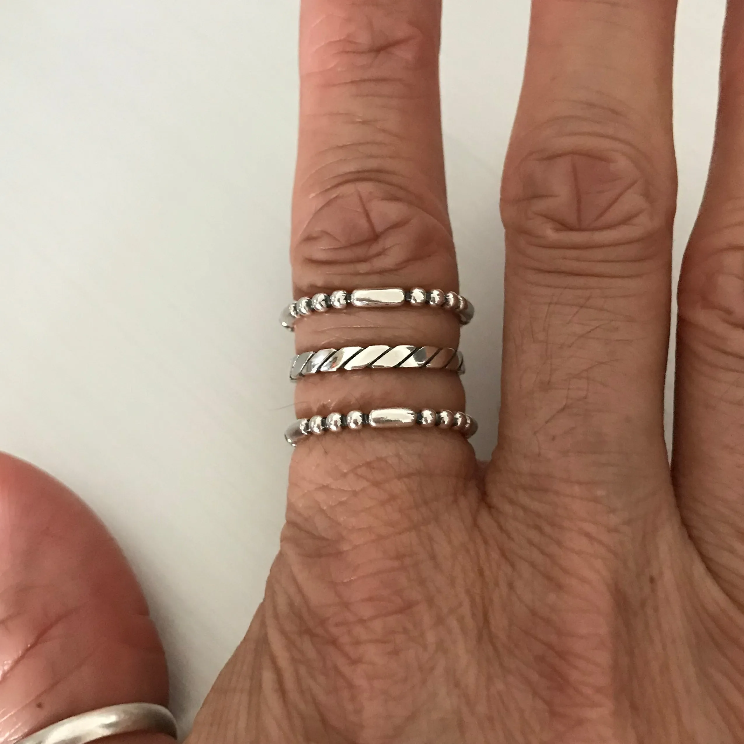 Sterling Silver Rope Ring, Stackable Ring, Silver Rings, Band