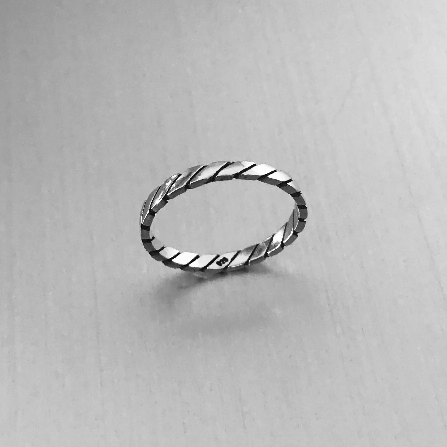 Sterling Silver Rope Ring, Stackable Ring, Silver Rings, Band