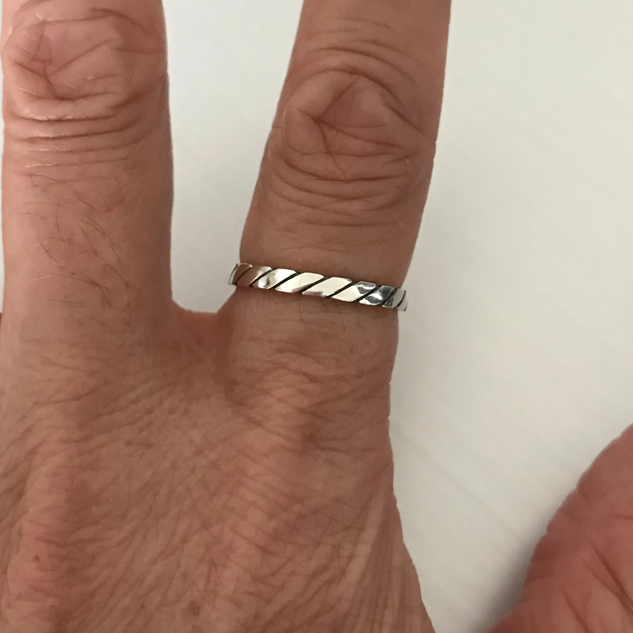 Sterling Silver Rope Ring, Stackable Ring, Silver Rings, Band