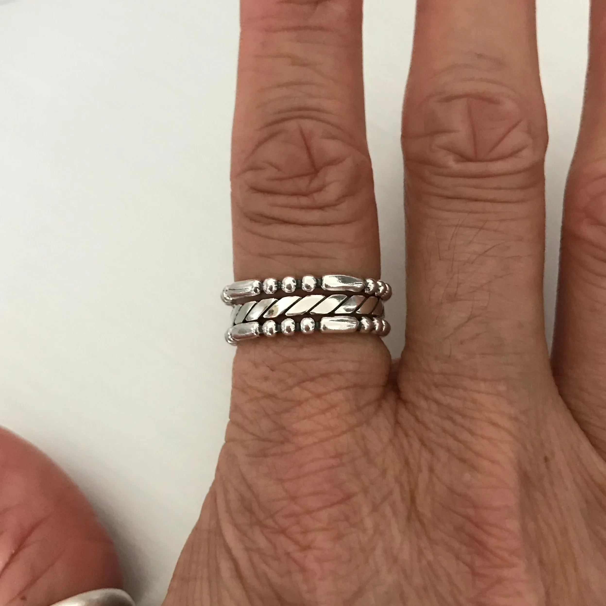 Sterling Silver Rope Ring, Stackable Ring, Silver Rings, Band